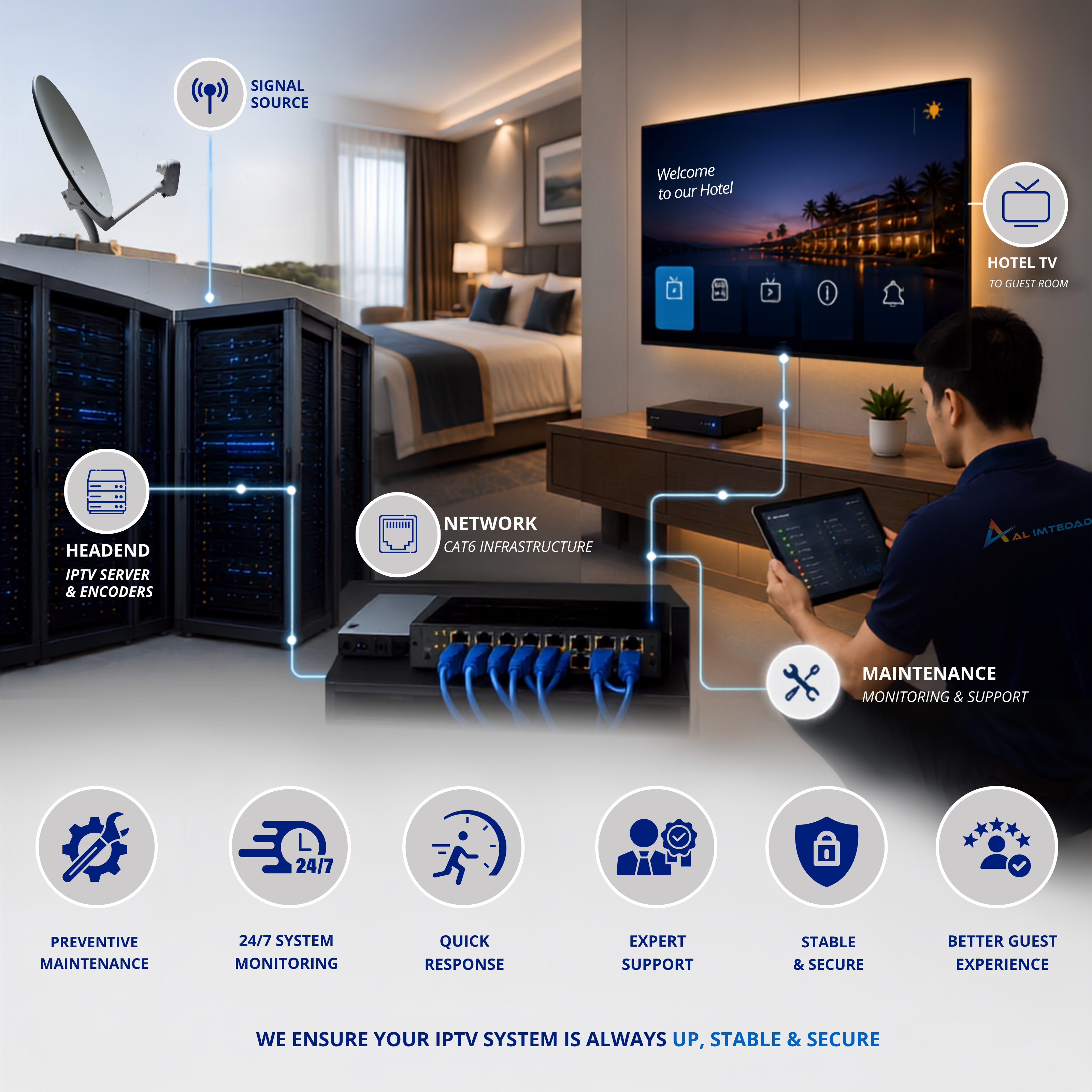 IPTV system maintenance support under AMC for Hospitality