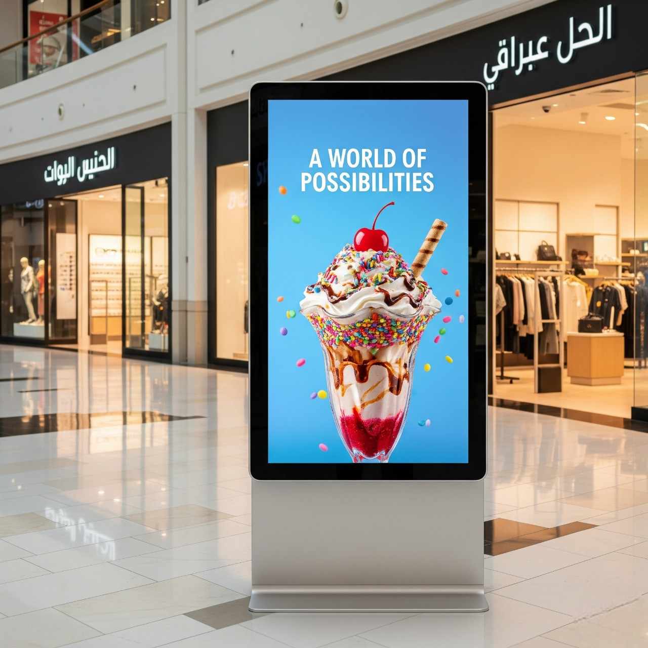 High-resolution digital signage for advertising