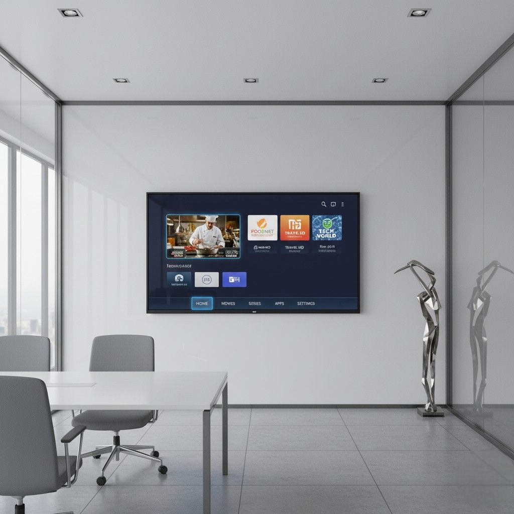 TV for Office Use streaming presentations and live updates through IPTV network