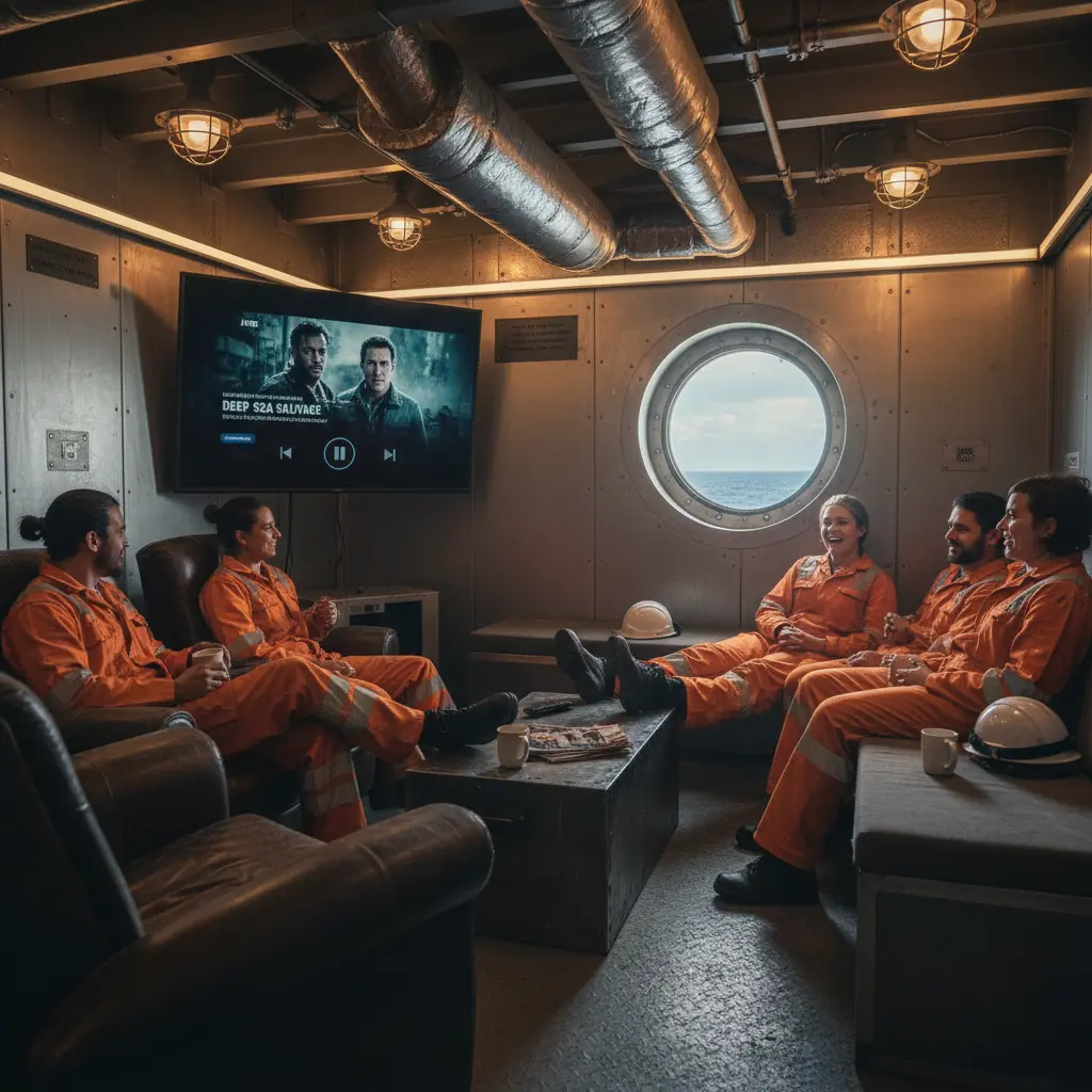 Safety and training video playing via IPTV network on industrial offshore platform