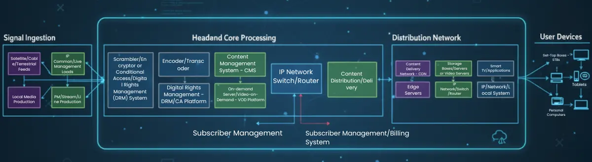 Digital headend system setup for IPTV networks