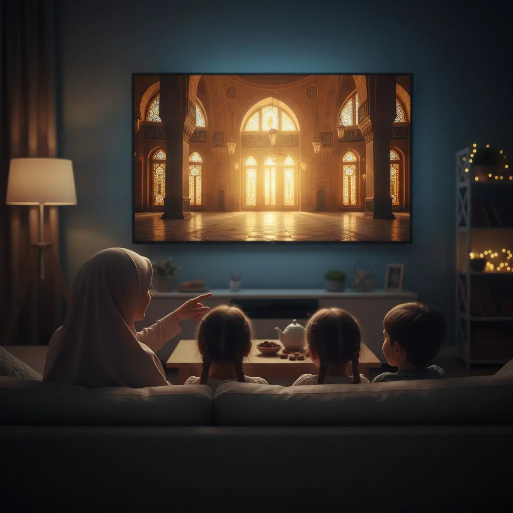 TV for residential building with high-definition channels on flat-screen