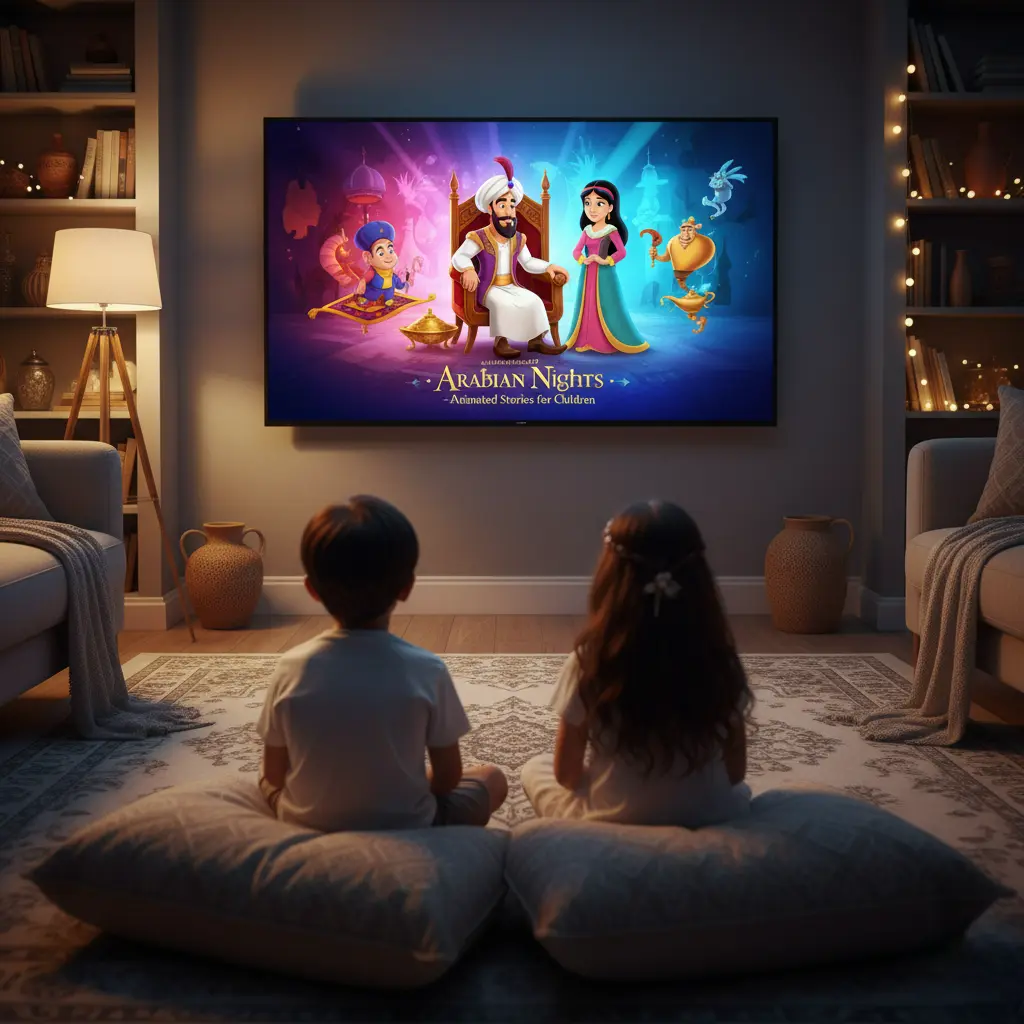 Family enjoying residential satellite TV in cozy living room