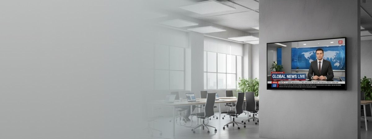 TV FOR BUSINESS – Modern office TV setup for companies.