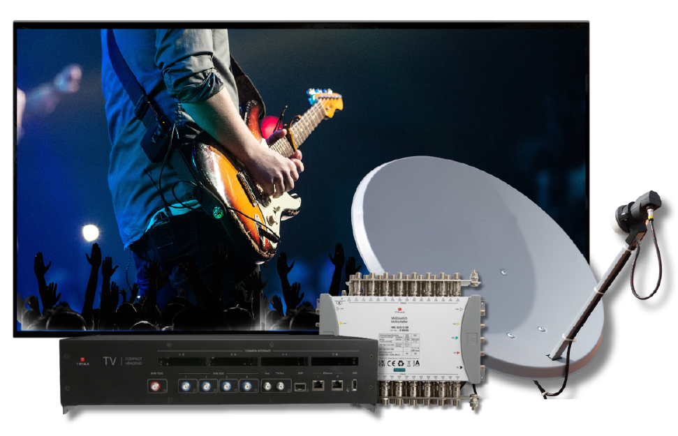 Satellite TV signal processing hardware for SMATV